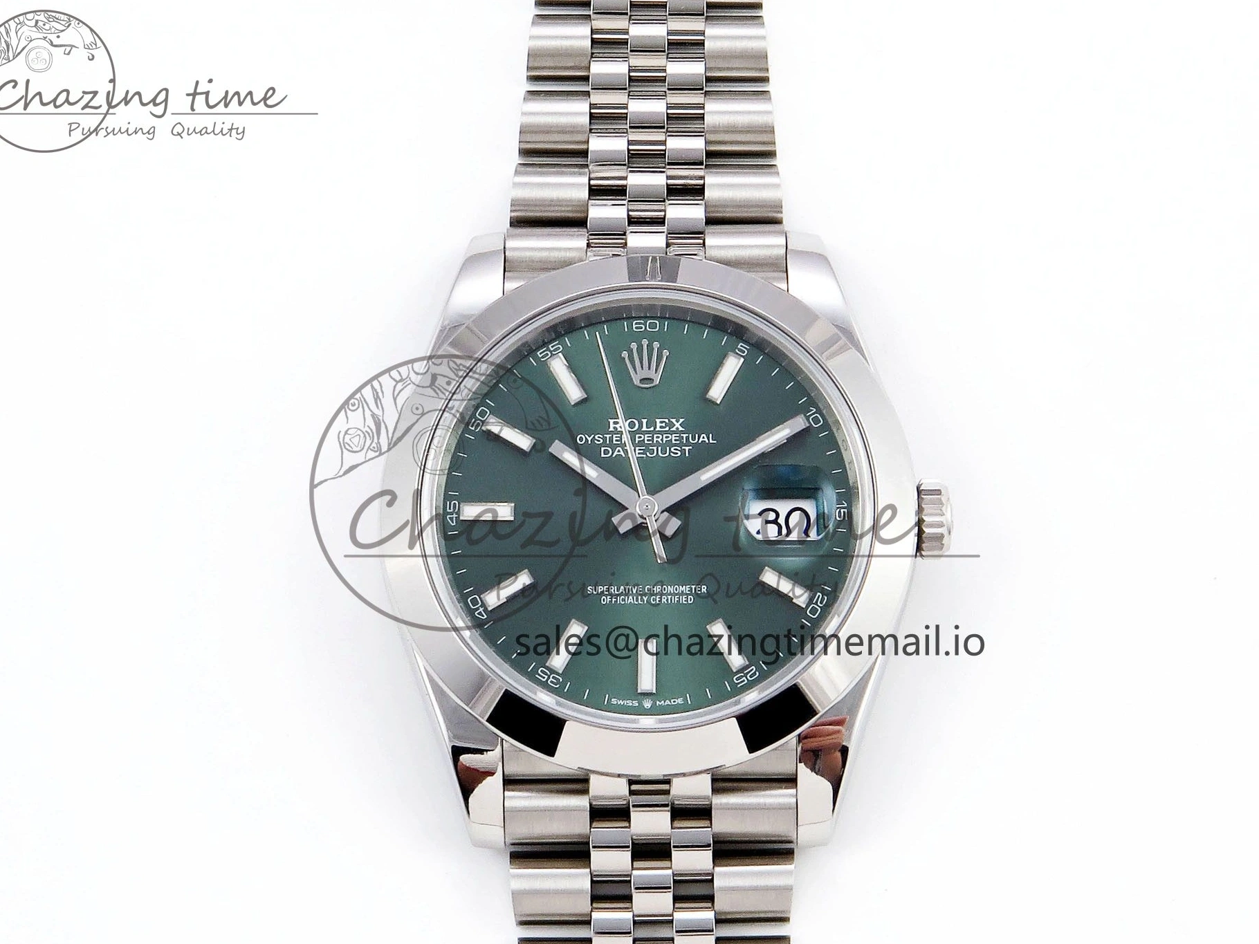 0501 DateJust 41 126330 904L SS VSF 1:1 Best Edition Green Dial on Jubilee Bracelet VS FreshLook 1282
